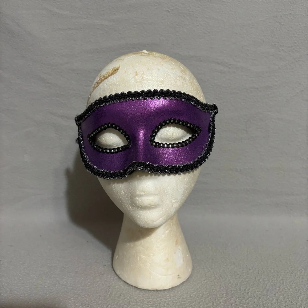 Purple and Black Glittered Masquerade Masks
